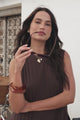 Jenny Set - Ribbed Sleeveless Crew Neck Top & Pant Set in Chocolate