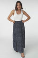 Bell Maxi Skirt/Midi Dress - Shirred Waistband Tiered Skirt or Dress in Teardrop Print