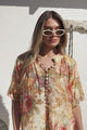 Model wearing Natalia Blouse in Azelia Print Cream from Salty Crush
