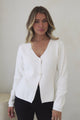 Margot Cardigan - Gold Buttoned Cardigan in Cream