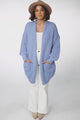 Ricki Cardigan - Open Front Chunky Knit Cardigan in Powder Blue