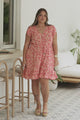 Hetta Mini Dress - V Neck Dress with Adjustable Tie Waist and Flutter Cap Sleeves in Montie Print