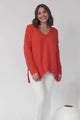 Jonas Jumper - Relaxed High-Low Jumper With Seam Splits In Orange