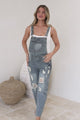 Aeryn Denim Overalls - Straight Leg Dungarees in Stone Wash Denim