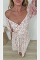 Devlin Midi Dress - Tie Up A-Line Dress with Elasticated Bodice in Narelle Print