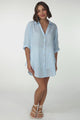 Beachly Shirt - Folded Collar Button Down Relaxed Shirt In Light Blue