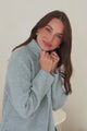 Samson Cardigan - Folded Lapel Collar Coatigan with Pockets in Blue