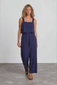 True Jumpsuit - Sqaure Neckline Overall Jumpsuit in Navy