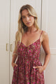 Nerina Maxi Dress - Spaghetti Strap Sun Dress with Pull Tie Waist and Pockets in Giulia Print