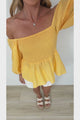 Jones Top - On or Off Shoulder Pull Over Top in Yellow