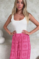 Channing Pants - High Waisted Wide-Leg Pants with Pockets in Astra Print Pink