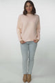 Havanah Knit Top - Boat Neckline Ribbed Top in Blush