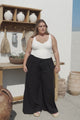 Malta Pants - High Waisted Wide Leg Pants with Tie Waist in Black
