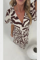 Elaine Maxi Dress  - V Neck Flutter Sleeve Maxi Dress In Toti Print