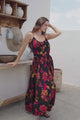 Frederique Maxi Dress - Relaxed Sun Dress with Detachable Waist Tie in Valerie Print