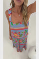 True Jumpsuit - Square Neckline Overall Jumpsuit in Leonora Print