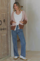 Rosie Cardigan - Cropped Colour Block Cardigan in Coco Blush