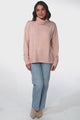 Trilly Jumper - Turtle Neck Realxed Jumper Step Hemline in Pink Marle