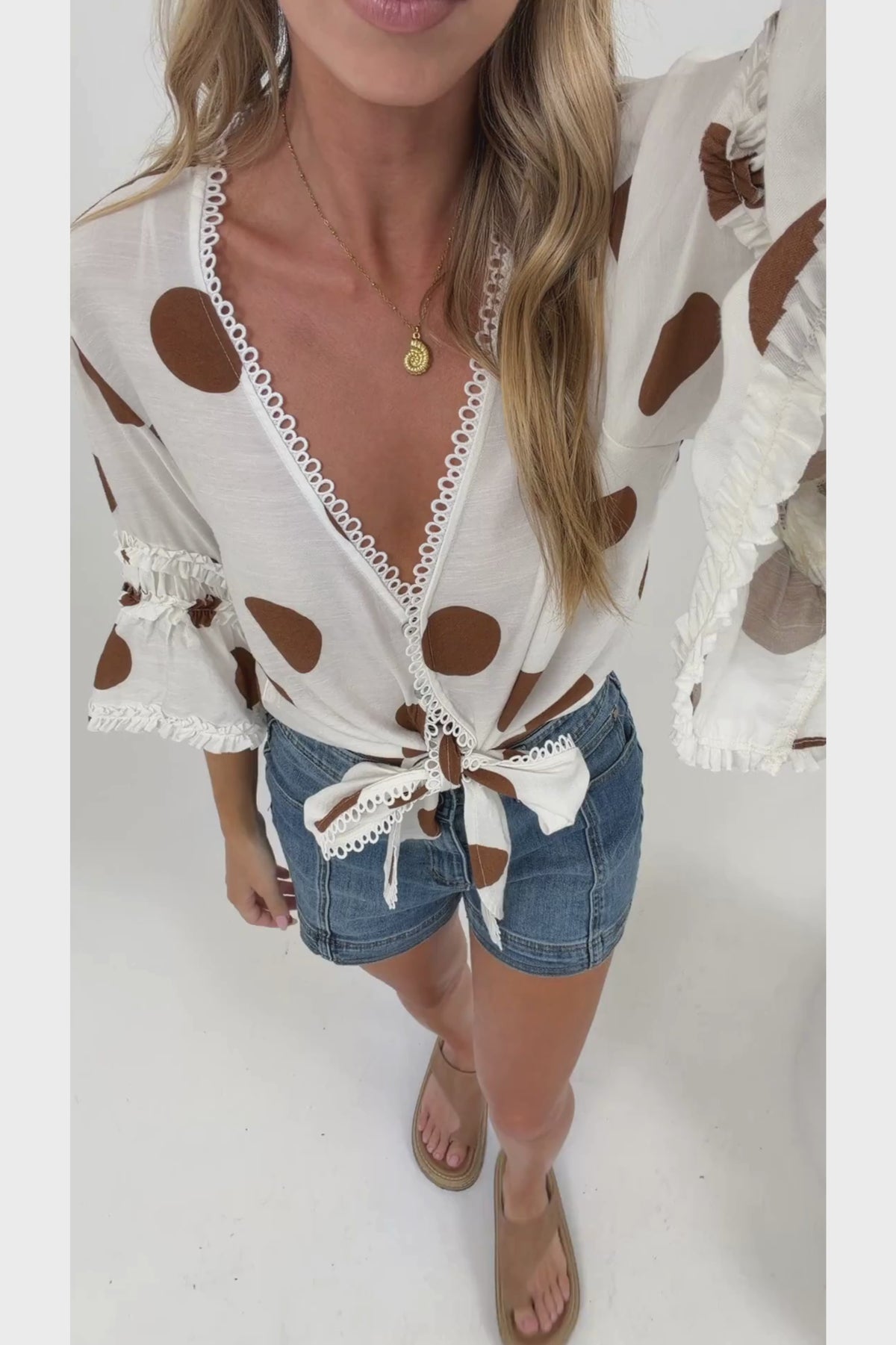 Julia Blouse - V Neck Wrap Blouse in Pippa Print