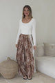 Fritz Pants - High Waisted Wide Leg Pants with Sports Stripe Side Seams in Talon Print