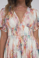 Glades Maxi Dress - V Neck Shirred Waist A Line Dress in Helena Print