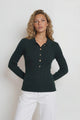 Alexander Knit Top - Ribbed Knit Top with long fitted Sleeves Dark Green