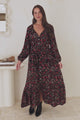 Maury Maxi Dress - V Neck Button Down Dress with Waist Tie in Nanushka Print
