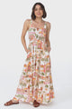 Loretta Maxi Dress - Elasticated Bodice Sun Dress in Baroa Print