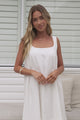 Nisha Mini Dress - Square Neck Relaxed A Line Dress in White