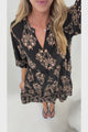 Sorrento Mini Dress - V-Neck Shift Dress with Balloon Sleeves in Soleil Print
