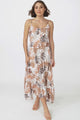 Akeli Midi Dress - Spaghetti Strap Sun Dress with Handkercheif Hem in Kauai Print