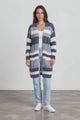 Ollie Cardigan - Open Front Stripe Knit with Pockets in Blue