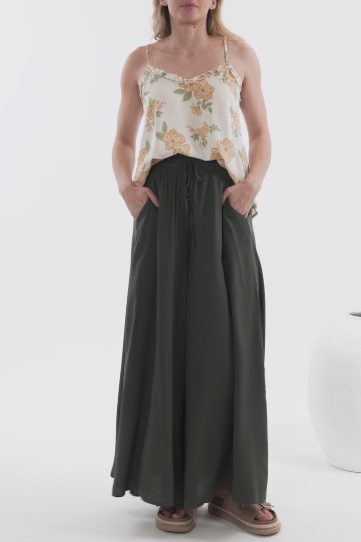 Annika Top - Soft V Neckline Adjustable Strap Cami in Gisella Print