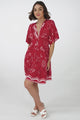 Sana Mini Dress - Bell Sleeve Button Down V Neck Dress in Caprissimo Print