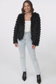 Hilton Jacket - Faux Fur Open Front Jacket in Black