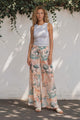 Charli Pants - Paper Bag High Waisted Wide Leg Pants in Swanlea Print