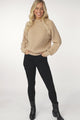 Kodah Jumper - Buttoned Shoulder Knit Jumper in Camel