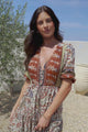 JAASE - Tessa Maxi Dress: A Line Pull Tie Waist Dress in Oakie Print