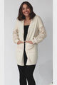 Lorena Cardigan - Holey Knit Sleeve Cardigan in Sand