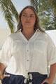 Marion Shirt - Collared Buttoned Down Shirt with Pockets in White