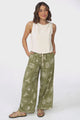 Dudah Pants -  Paper Bag High Waisted Wide Leg Pants in Saad Print