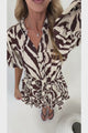 Bonnie Mini Dress - V Neck A-Line Mini Dress in Toti Print
