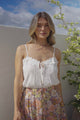 Zia Maxi Skirt - High Waisted Skirt with Tassel Waist Tie and Front Splits in Avianna Print