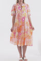 Justine Midi Dress - Bermuda Collar Pull Over Dress with Rara Print