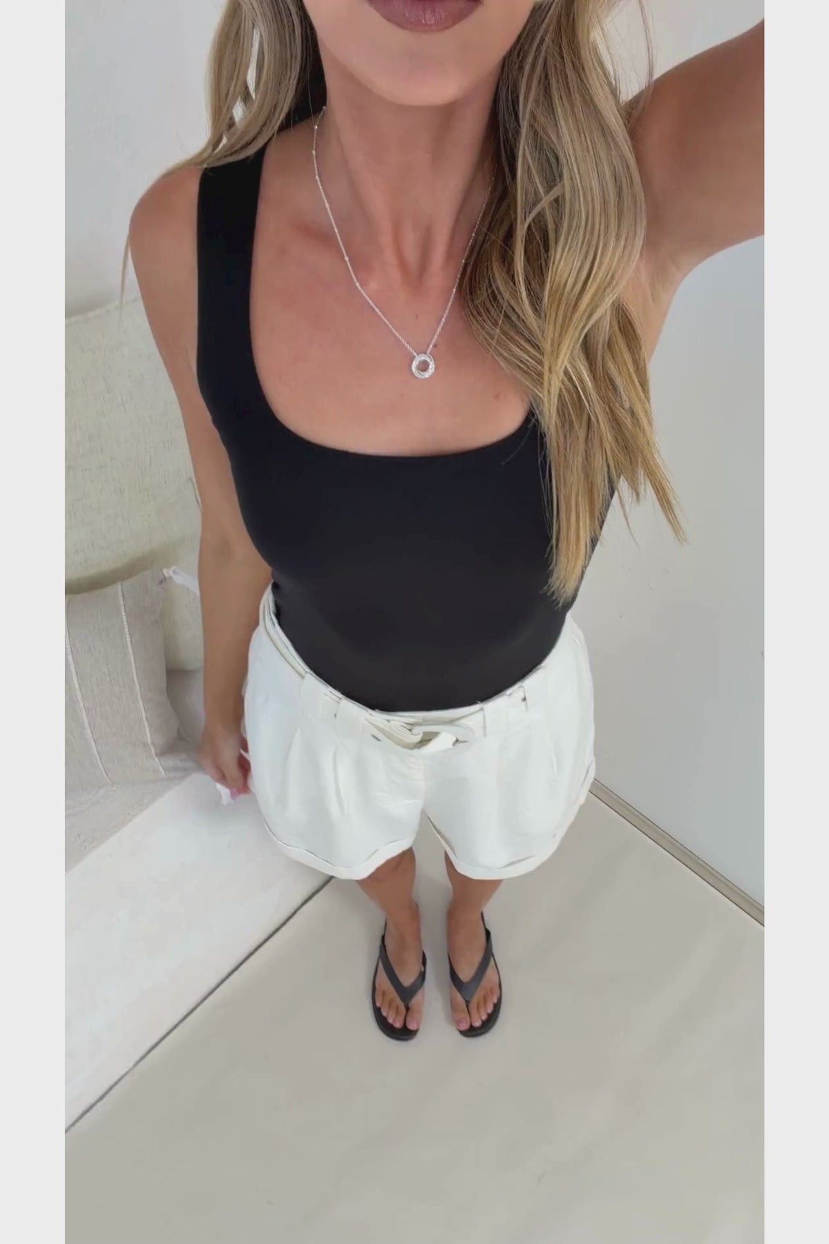 Dapper Shorts - Linen Blend Hight Waist Tailored Shorts in White