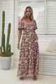 Ashby Maxi Dress - On or Off Shoulder A-Line Dress with Pockets in Leandra Print