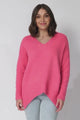 Jonas Jumper - Relaxed High-Low Jumper with Seam Splits in Pink