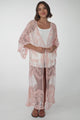 Haylo Kimono - Floral Lace Kimono with Scallop Hemline in Pink