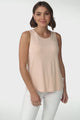 Cali Tank Top - Relaxed Crew Neckline Tank Top in Beige