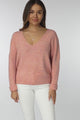 Carol Knit Top - Soft V Neck Batwing Sleeve Knit Top in Coral Pink